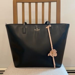 Kate spade black leather tote bag